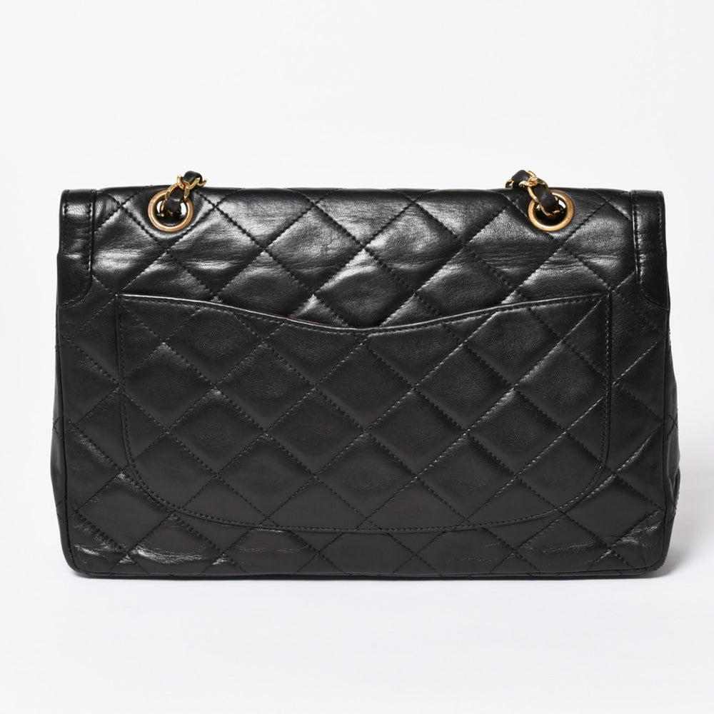 CHANEL Chanel Matelasse W Flap W Chain Shoulder Bag A2800 3rd Series Paris Limited Coco Mark Lambskin Black Good Condition Used 4a003458