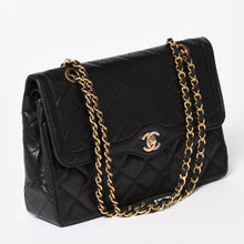 画像をギャラリービューアに読み込む, CHANEL シャネル マトラッセ Wフラップ Wチェーンショルダーバッグ A2800 3番台 パリ限定 ココマーク ラムスキン ブラック 美品 中古 4a003458