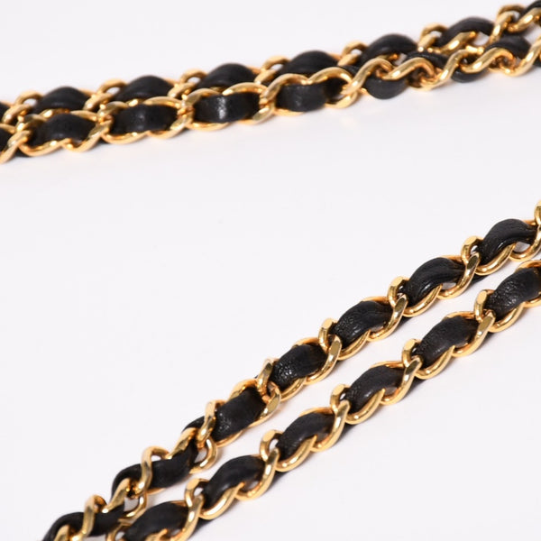 CHANEL シャネル マトラッセ Wフラップ Wチェーンショルダーバッグ A2800 3番台 パリ限定 ココマーク ラムスキン ブラック 美品 中古 4a003458
