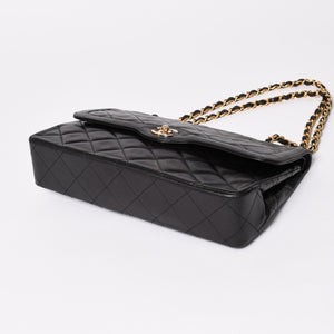 CHANEL シャネル マトラッセ Wフラップ Wチェーンショルダーバッグ A2800 3番台 パリ限定 ココマーク ラムスキン ブラック 美品 中古 4a003458