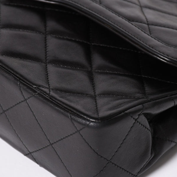 CHANEL シャネル マトラッセ Wフラップ Wチェーンショルダーバッグ A2800 3番台 パリ限定 ココマーク ラムスキン ブラック 美品 中古 4a003458