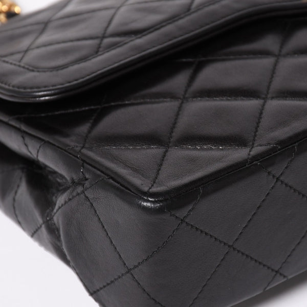 CHANEL シャネル マトラッセ Wフラップ Wチェーンショルダーバッグ A2800 3番台 パリ限定 ココマーク ラムスキン ブラック 美品 中古 4a003458