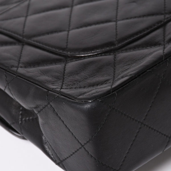 CHANEL シャネル マトラッセ Wフラップ Wチェーンショルダーバッグ A2800 3番台 パリ限定 ココマーク ラムスキン ブラック 美品 中古 4a003458