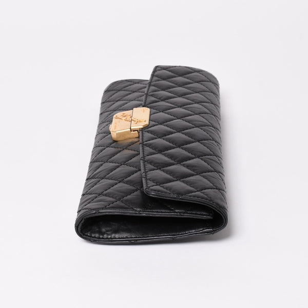 Very Good Condition CHANEL Métiers d'Art Collection Clutch Bag A57669 26th Series Coco Mark Aged Calfskin Black Used 4a003496
