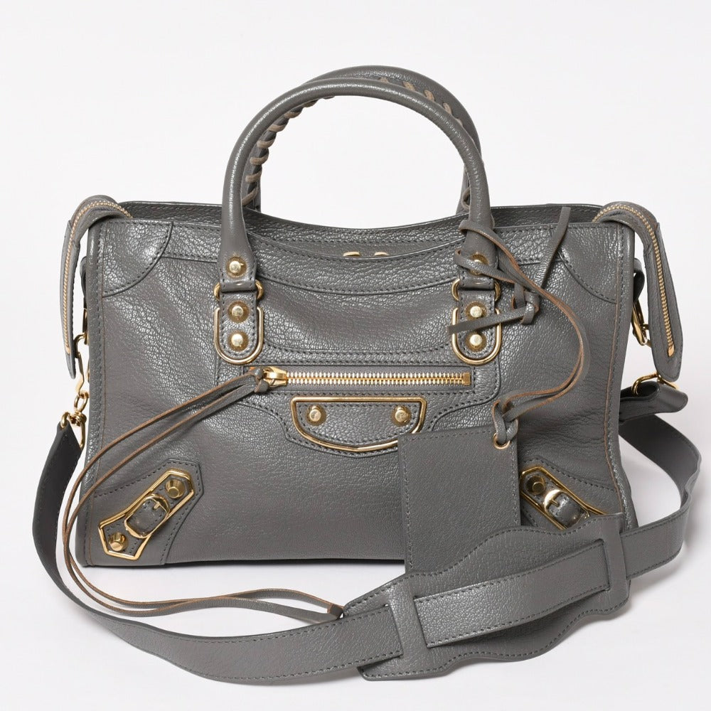 極美品 BALENCIAGA バレンシアガ The City ザ シティ 2WAY ハンドバッグ ショルダーバッグ ブラウン 115748 中古 4a003523