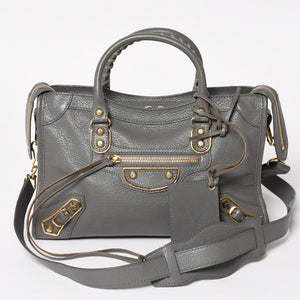 極美品 BALENCIAGA バレンシアガ The City ザ シティ 2WAY ハンドバッグ ショルダーバッグ ブラウン 115748 中古 4a003523