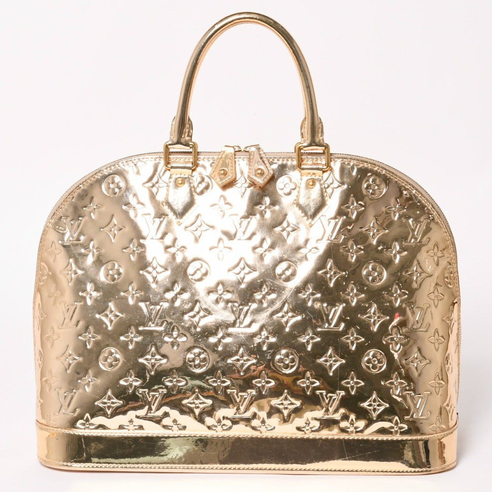 Very Good Condition LOUIS VUITTON Alma GM Handbag M95274 Monogram Miroir Gold Hardware Used 4a003358