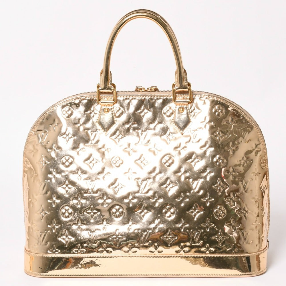 Very Good Condition LOUIS VUITTON Alma GM Handbag M95274 Monogram Miroir Gold Hardware Used 4a003358