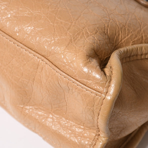 極美品 BALENCIAGA バレンシアガ ハンドバッグ Classic Mini City Bag クラシック ミニ シティ ベージュ レザー 300295 中古 4a003513