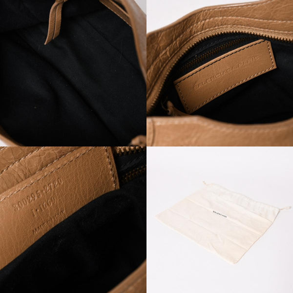 極美品 BALENCIAGA バレンシアガ ハンドバッグ Classic Mini City Bag クラシック ミニ シティ ベージュ レザー 300295 中古 4a003513