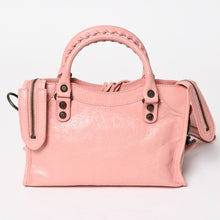 画像をギャラリービューアに読み込む, 極美品 BALENCIAGA バレンシアガ ハンドバッグ Classic Mini City Bag クラシック ミニ シティ ピンク レザー 300295 中古 4a003483