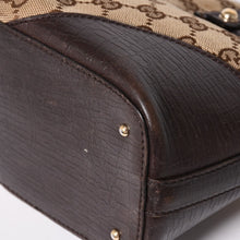 Load image into Gallery viewer, GUCCI グッチ GGキャンバス ホースビット ハンドバッグ ゴールド金具 シェリーライン ダークブラウン 137475 美品 中古 4a003504