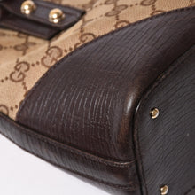 Load image into Gallery viewer, GUCCI グッチ GGキャンバス ホースビット ハンドバッグ ゴールド金具 シェリーライン ダークブラウン 137475 美品 中古 4a003504