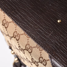 Load image into Gallery viewer, GUCCI グッチ GGキャンバス ホースビット ハンドバッグ ゴールド金具 シェリーライン ダークブラウン 137475 美品 中古 4a003504
