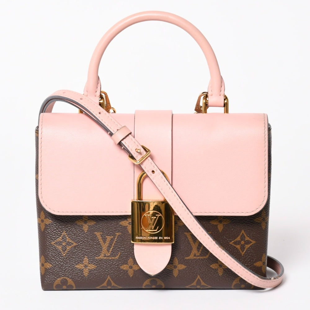 LOUIS VUITTON ルイヴィトン ロッキーBB ハンドバッグ M44080 モノグラム ローズプードル ピンク ブラウン 美品 中古 4a003556