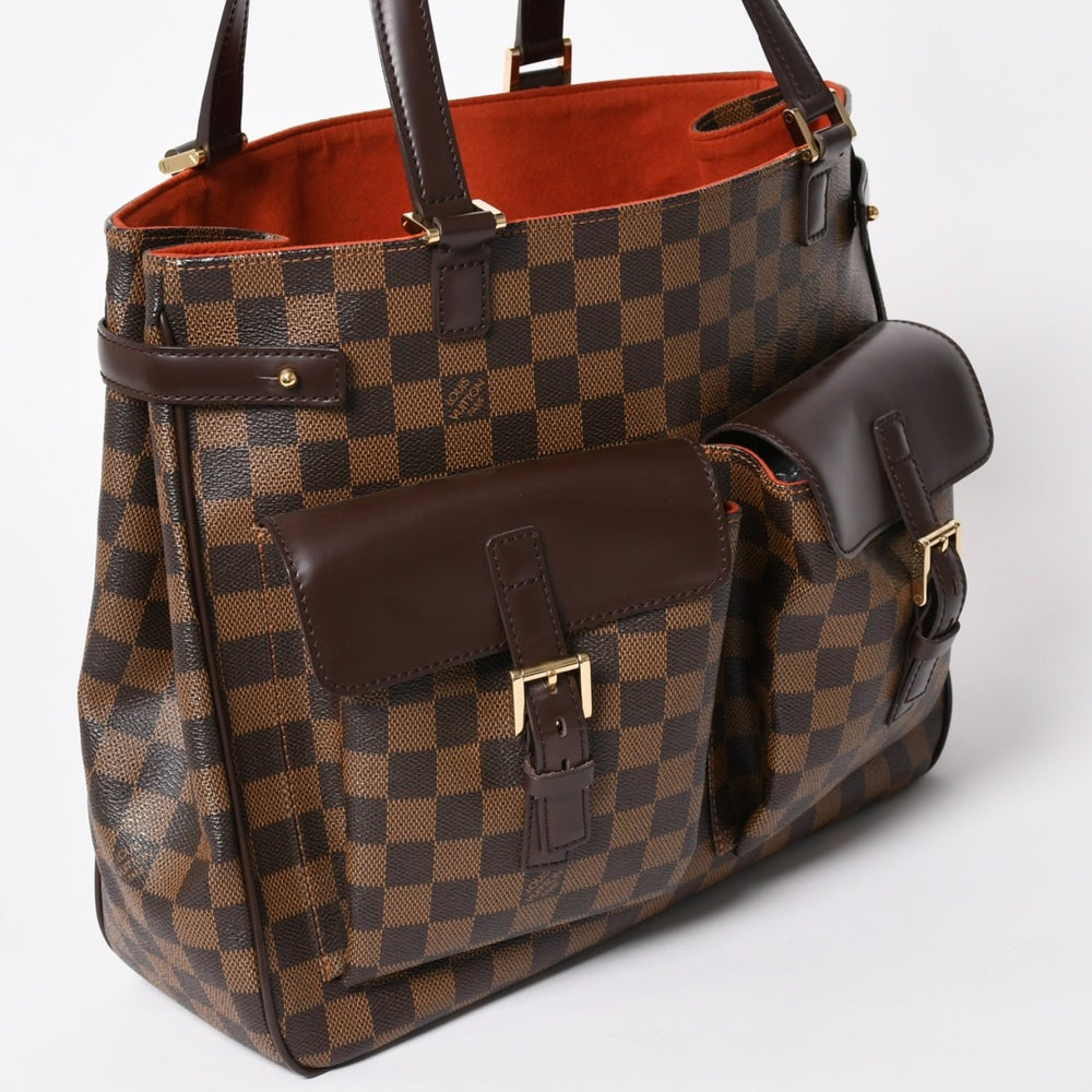 極美品 LOUIS VUITTON ルイヴィトン ダミエ ユゼス ブラウン トートバッグ N51128 ダミエキャンバス ゴールド金具 中古 4a003465