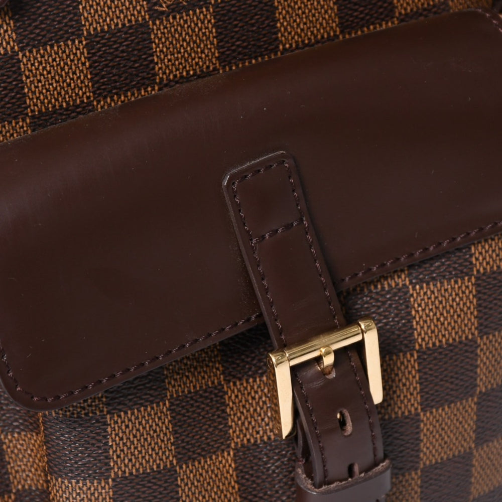 極美品 LOUIS VUITTON ルイヴィトン ダミエ ユゼス ブラウン トートバッグ N51128 ダミエキャンバス ゴールド金具 中古 4a003465
