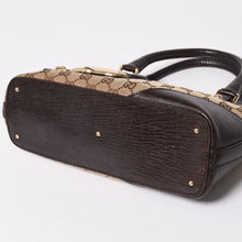 Load image into Gallery viewer, GUCCI グッチ GGキャンバス ホースビット ハンドバッグ ゴールド金具 シェリーライン ダークブラウン 137475 美品 中古 4a003504