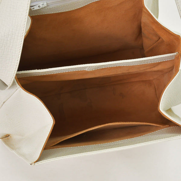 LOEWE leather shoulder bag one shoulder bag semi-shoulder calfskin musical note metal hardware white flap good condition used 4a003524