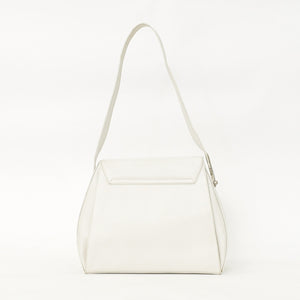 LOEWE leather shoulder bag one shoulder bag semi-shoulder calfskin musical note metal hardware white flap good condition used 4a003524