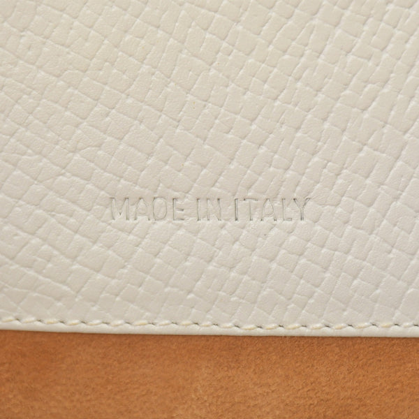 LOEWE leather shoulder bag one shoulder bag semi-shoulder calfskin musical note metal hardware white flap good condition used 4a003524