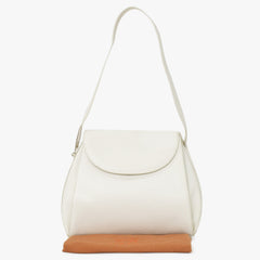 LOEWE leather shoulder bag one shoulder bag semi-shoulder calfskin musical note metal hardware white flap good condition used 4a003524