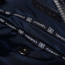 画像をギャラリービューアに読み込む, 極美品 CHANEL シャネル スポーツライン メッシュチェーンショルダーバッグ ファブリック ココマーク CCターンロック ネイビー 9番台 中古 4a003493