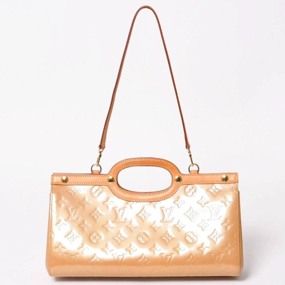 Very good condition LOUIS VUITTON Roxbury Drive 2WAY bag M91372 Monogram Vernis Beige Gold hardware Used 4a003473