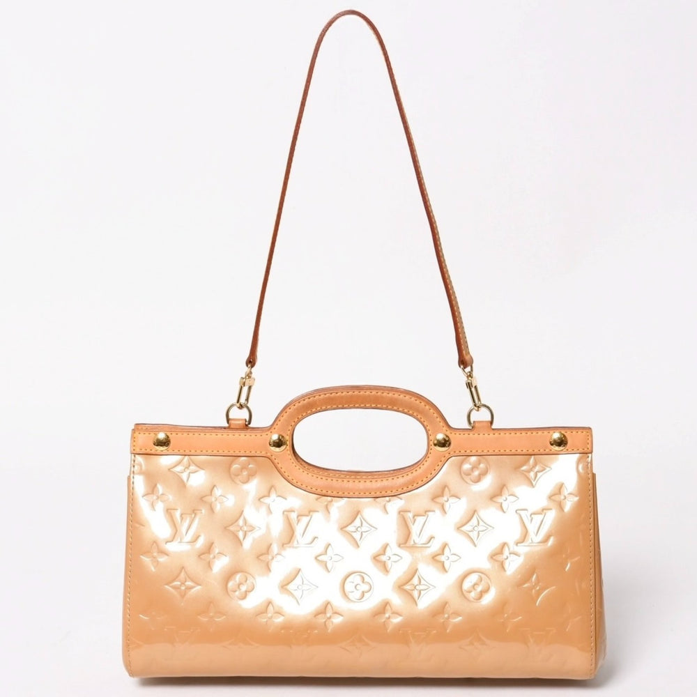 Very good condition LOUIS VUITTON Roxbury Drive 2WAY bag M91372 Monogram Vernis Beige Gold hardware Used 4a003473