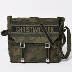 Very good condition Christian Dior Camp Shoulder Bag Khaki Camouflage Canvas 50-MA-0210 Used 4a003521
