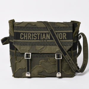 Very good condition Christian Dior Camp Shoulder Bag Khaki Camouflage Canvas 50-MA-0210 Used 4a003521