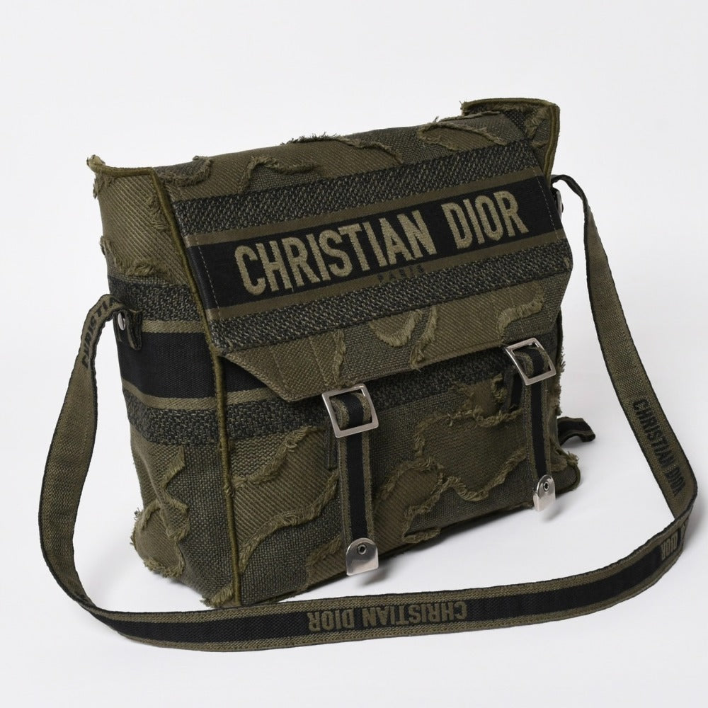 Very good condition Christian Dior Camp Shoulder Bag Khaki Camouflage Canvas 50-MA-0210 Used 4a003521