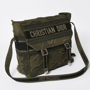 Very good condition Christian Dior Camp Shoulder Bag Khaki Camouflage Canvas 50-MA-0210 Used 4a003521