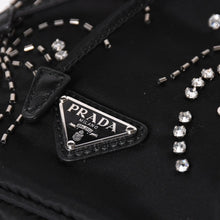Load image into Gallery viewer, 極美品 PRADA プラダ Nylon Bag ナイロンバッグ Hand Bag ハンドバッグ ラインストーン トライアングルロゴ ブラック 中古 4a003519