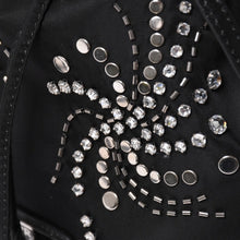Load image into Gallery viewer, 極美品 PRADA プラダ Nylon Bag ナイロンバッグ Hand Bag ハンドバッグ ラインストーン トライアングルロゴ ブラック 中古 4a003519
