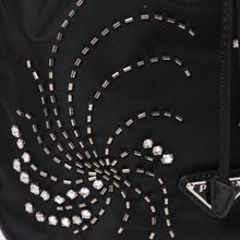 Load image into Gallery viewer, 極美品 PRADA プラダ Nylon Bag ナイロンバッグ Hand Bag ハンドバッグ ラインストーン トライアングルロゴ ブラック 中古 4a003519