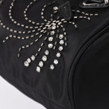 Load image into Gallery viewer, 極美品 PRADA プラダ Nylon Bag ナイロンバッグ Hand Bag ハンドバッグ ラインストーン トライアングルロゴ ブラック 中古 4a003519