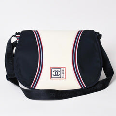 Very Good Condition CHANEL CHANEL Sports Line Shoulder Bag A31243 10th Series Coco Mark Navy Ivory Silver Hardware Used 4a003492