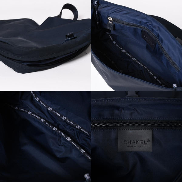 Very Good Condition CHANEL CHANEL Sports Line Shoulder Bag A31243 10th Series Coco Mark Navy Ivory Silver Hardware Used 4a003492