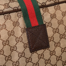 Load image into Gallery viewer, 極美品 GUCCI グッチ GGキャンバス シェリーライン ボストンバッグ トートバッグ 146310 レザー ブラウン 中古 4a003528