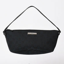 Load image into Gallery viewer, 極美品 GUCCI グッチ Hand Bag ハンドバッグ 039・1103 Black ブラック GGキャンバス シルバー金具 中古 4a003699