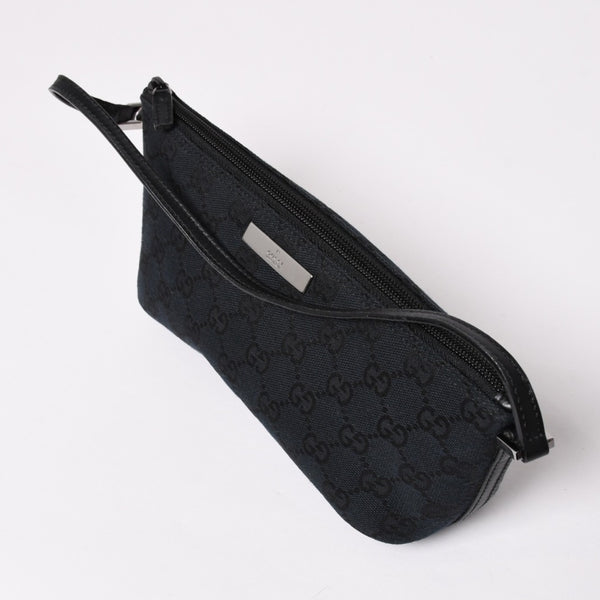 Very good condition GUCCI Hand Bag 039・1103 Black GG canvas Silver metal fittings Used 4a003699