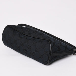 Very good condition GUCCI Hand Bag 039・1103 Black GG canvas Silver metal fittings Used 4a003699