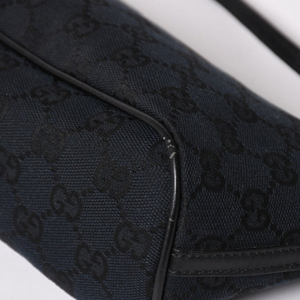 Very good condition GUCCI Hand Bag 039・1103 Black GG canvas Silver metal fittings Used 4a003699