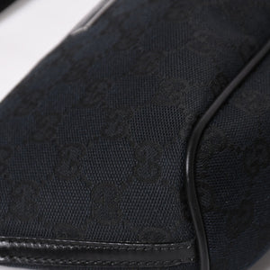 Very good condition GUCCI Hand Bag 039・1103 Black GG canvas Silver metal fittings Used 4a003699