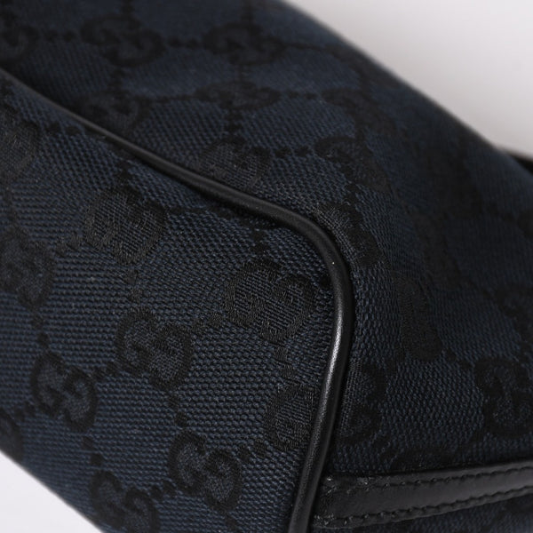 Very good condition GUCCI Hand Bag 039・1103 Black GG canvas Silver metal fittings Used 4a003699