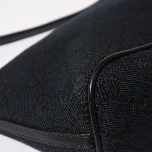 Very good condition GUCCI Hand Bag 039・1103 Black GG canvas Silver metal fittings Used 4a003699