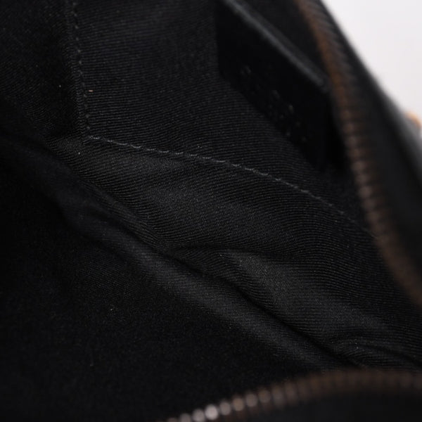 Very good condition GUCCI Hand Bag 039・1103 Black GG canvas Silver metal fittings Used 4a003699