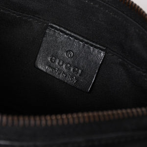 Very good condition GUCCI Hand Bag 039・1103 Black GG canvas Silver metal fittings Used 4a003699