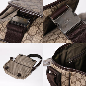 Very Good Condition GUCCI GG Supreme Canvas Messenger Shoulder Bag Silver Hardware 223661 Used 4a003529